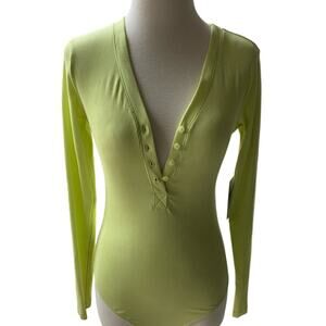 NWT  Nike Yoga Light Lime Green Bodysuit w/Back Cutout Size M